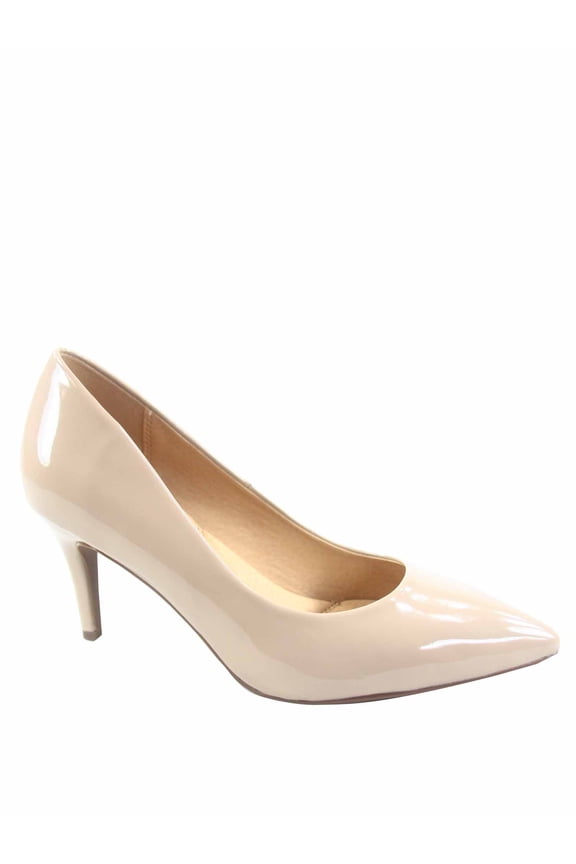 Coen-s Women's Fashion Comfort Pointed Toe Low Heel Pump Dress Shoes ( Beige, 7 )