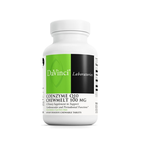 DaVinci Labs Coenzyme Q10 Chewmelt 100 mg - Heart & Liver Health - 60 Chewable Tablets