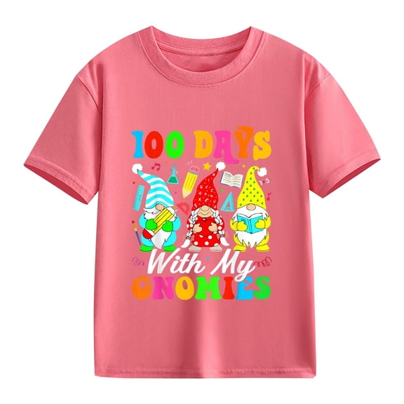 Coerni 100 Days Of School Letter Graphic Shirt for Toddler Boys Girls, Kids Happy 100th Day School Soft Cotton Tee Tops