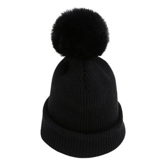 Coerni 2-14 Years Kids Hat Fall Winter Hats Cotton Lined Soft Warm Boys Girls Cold Weather Beanie With Big Yarn for Daily Wear Winter Hats Big Boys
