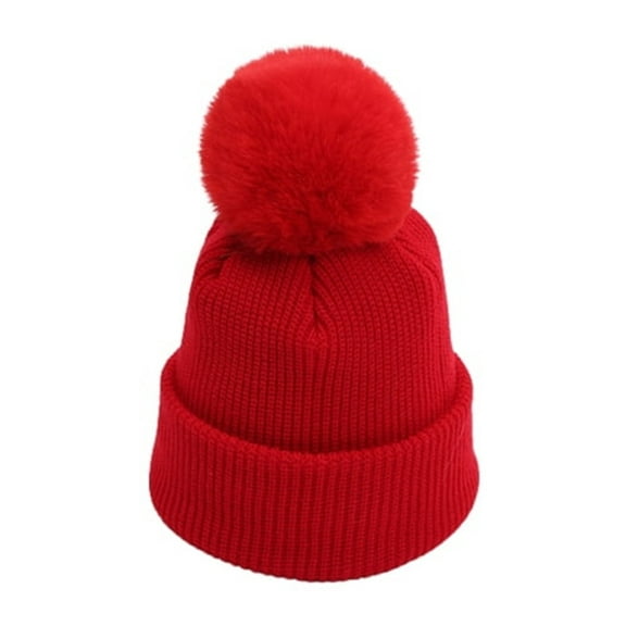 Coerni 2-14 Years Kids Hat Fall Winter Hats Cotton Lined Soft Warm Boys Girls Cold Weather Beanie With Big Yarn for Daily Wear Winter Hats Big Boys