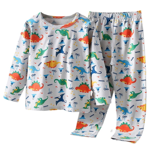 Coerni Toddler Kids Pa𝗷amas Sets Girls Boys Long Sleeve Print Sleep𝚠ear Cotton 2pc Fall Outfits for Baby Girls Boys
