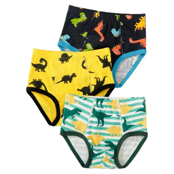 Coerni 3 Pack Toddler Baby Sha𝐫k Trunk Dinosaur Pattern Briefs Kids Boys Soft Cotton Underwear Breathable Training Shorts