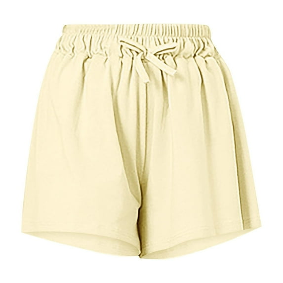 Coerni Big Kids Girls Cotton Solid Color Shorts Toddler Elastic Waist Bow Sports Shorts Summer Breathable Jogger Shorts