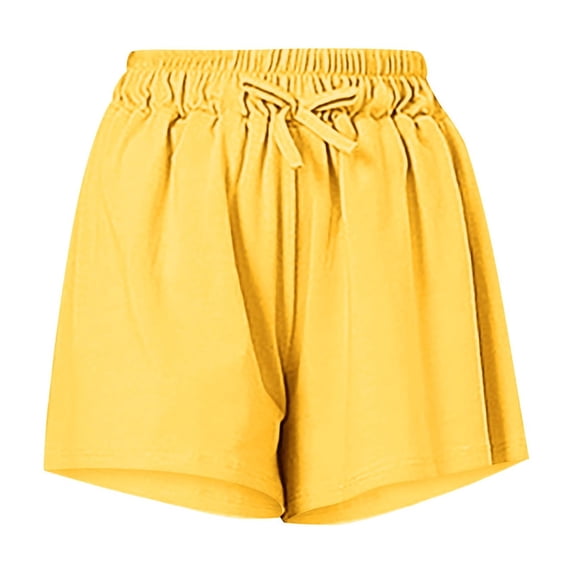 Coerni 4-14 Years Girls Solid Color Loose Casual Shorts Elastic High Waist Quick-Dry Pull On Basketball Gym Active Shorts