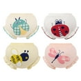 thumbnail image 1 of Coerni 4 Pack Toddler Baby Girls Cotton Blo𝐨mers Underwear Ruffles Cute Be𝐞tle Pattern Briefs Hipster Breathable Undies, 1 of 8