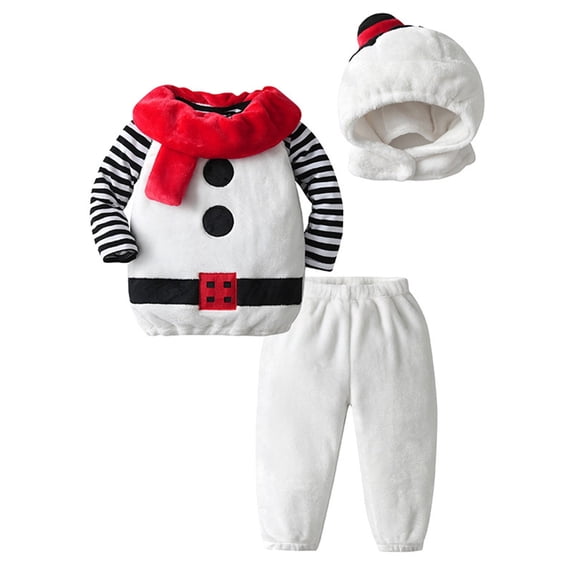 Coerni 4PCS Family Christmas Clothes Matching Sets Long Sleeved Round Neck Snowman Costume Clothes Set For Boys Girls