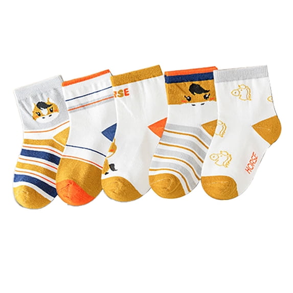 Coerni 5PC Socks Baby Mid Tube Socks Baby Floor Socks Spring Summer Boys and Girls Zodiac Socks Boys Socks Wide Feet