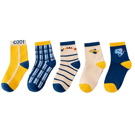 Coerni 5PC Socks Baby Midtube Socks Baby Floor Socks Spring Summer Cartoon Animal Socks for Boys and Girls Christmas Socks for Girls
