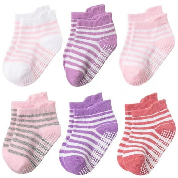 Coerni 6 Pairs Baby Non Slip Socks Toddler Socks With Grips Ankle for Girls Boys Boys Space Socks