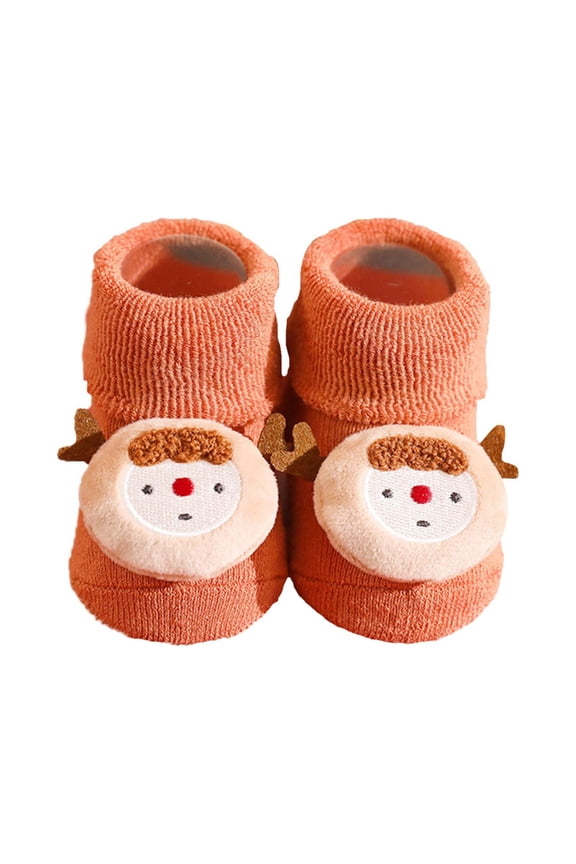 Coerni Autumn and Winter Thickened Baby Socks Antiskid Baby Floor Socks Children Christmas Socks Cartoon Easter Socks for Girls