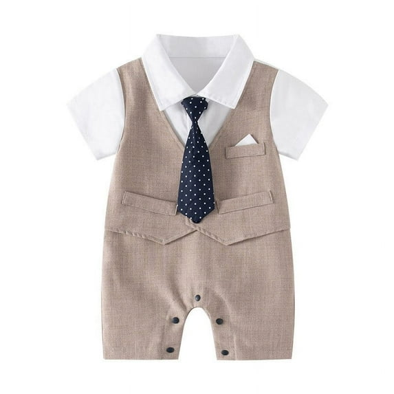 Coerni Baby Boy Gentleman White Shirt Vest Bowtie Tuxedo Onesie Jumpsuit Overall Romper Toddler Boy Winter Clothes
