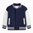 thumbnail image 1 of Coerni Baby Boy Girl Baseball Jacket Long Sleeve Button Down Letterman Winter Outwear Coat Kids Baseball Cardigan Jacket, 1 of 2