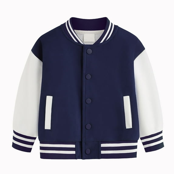 Coerni Baby Boy Girl Baseball Jacket Long Sleeve Button Down Letterman Winter Outwear Coat Kids Baseball Cardigan Jacket