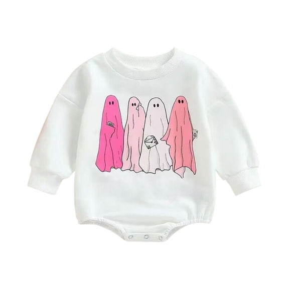 Coerni Baby Boy Girl Halloween Outfit New Born Pumpkin Prints Sweatshirt Oversized Jumpsuit Fall Winter Bodysuit Romper