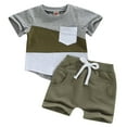 thumbnail image 1 of Coerni Baby Boy Summer Outfit Short Sleeve Tee Shirts and Shorts Suit Baby Boys 2Pcs Clothes Set 3 6 12 18 24 Months, 1 of 9