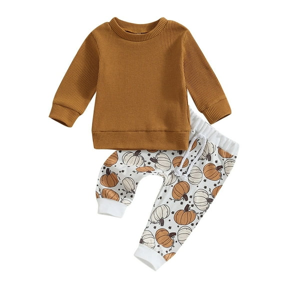 Coerni Baby Boys Christmas Pants Outfits Long Sleeves Pullover Sweater Pants Toddler Boys Fall Halloween Clothes Set
