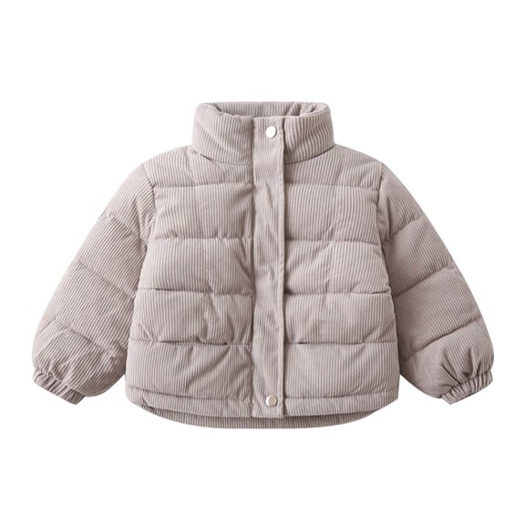 Coerni Baby Boys Girls Corduroy Jacket Kids Toddler Plush Lined Top Lapel Button Down Thicked Warm Coat Winter Outerwear