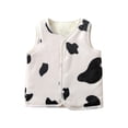 thumbnail image 1 of Coerni Baby Boys Girls Cow Print Vest Soft Flannel Sleeveles Button Gilet Fall Winter Thick Thermal Layer Outerwear Toddler Cute Fleece Vest, 1 of 4