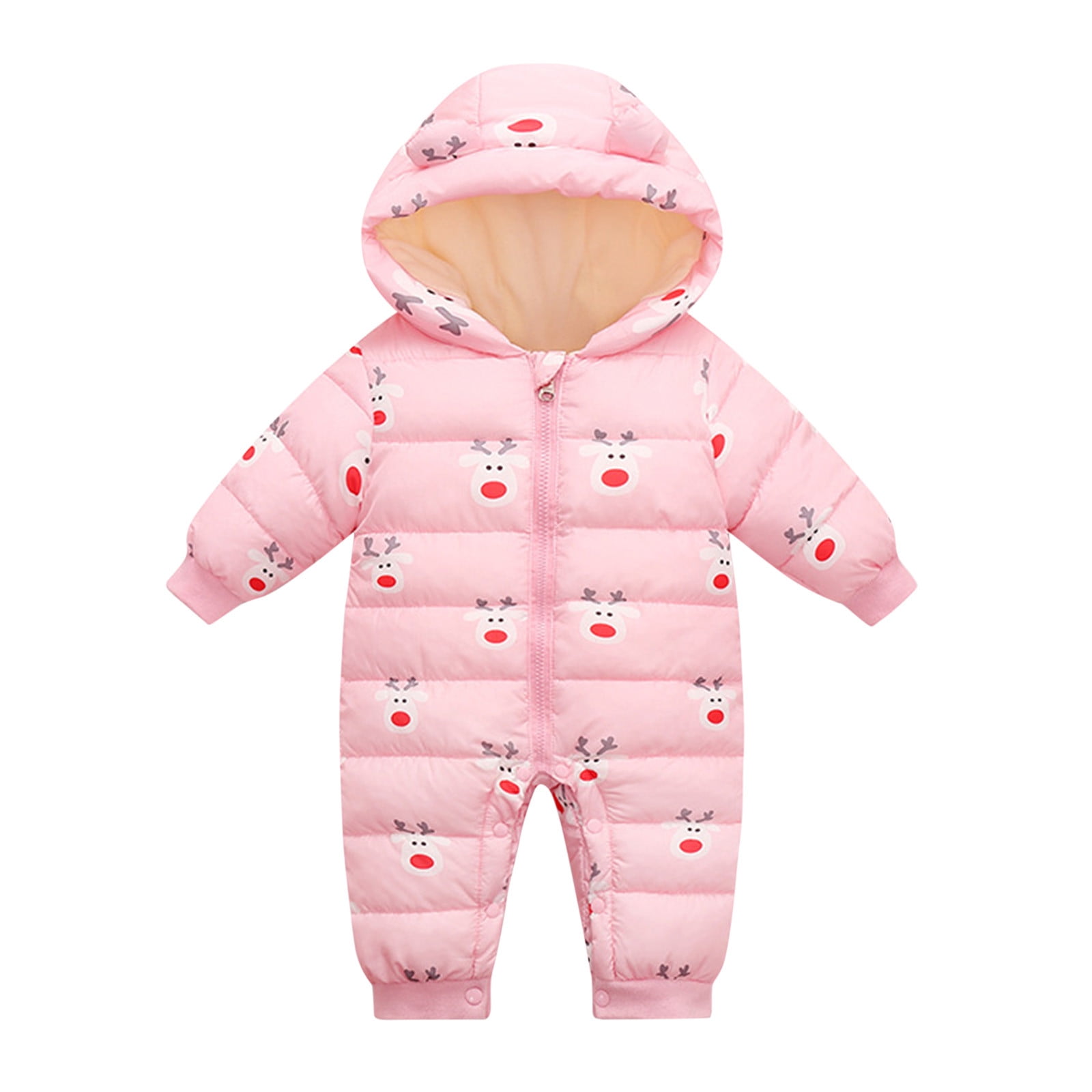 Coerni Baby Boys Girls Winter Warm Hooded Snowsuit One Piece Thick Outerwear Romper Jumpsuit Down Jacket Padded Snowsuit