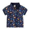 thumbnail image 1 of Coerni Baby Boys Shirt Cute Dinosaur Prints 𝗣𝗼lo Shirts Boys Girls Short Sleeve School Uniform Shirt Tops Summer, 1 of 3