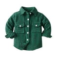 thumbnail image 1 of Coerni Baby Boys Shirt Jacket Plaid Buffalo Shacket Flannel Tartan Plaid Checkered Kids Turn Down Collar Button Tops Poplin Shirt, 1 of 8
