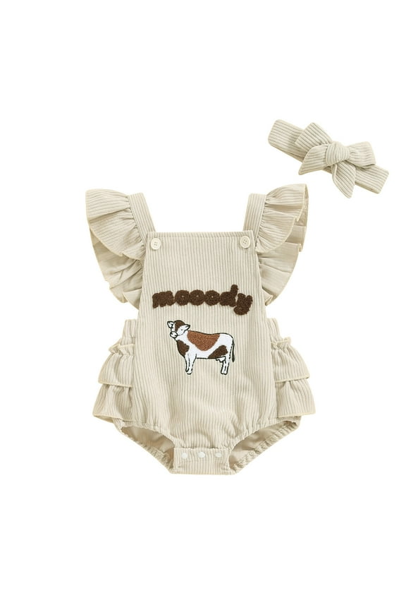 Coerni Baby Girl Clothes Cotton Bubble Romper Ruffle Floral Bodysuits Girls Birthday Outfit Set 1st Easter One Piece Summer 𝐎nesie