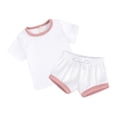 thumbnail image 1 of Coerni Baby Girl Fruit Outfit Fashional Ribbed Soild Short Sleeve Top Short Pants Toddler Cute Summer Clothes for Teen Girls, 1 of 9