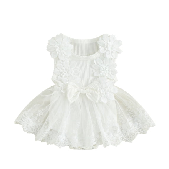 Coerni Baby Girl Summer Romper Set Lace Skirt Dress Headband Outfits Sleeveless Flower Bow New Born Clothes Suit