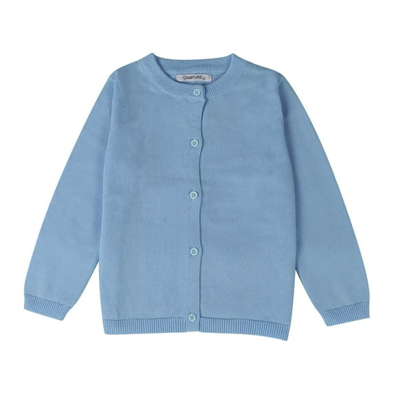 Coerni Baby Girls Boys Button-Down Cardigan Toddler Cotton Knit Sweater Kids Basic Crewneck Solid Cardigan Sweater Tops
