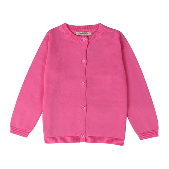 Coerni Baby Girls Boys Button-Down Cardigan Toddler Cotton Knit Sweater Kids Basic Crewneck Solid Cardigan Sweater Tops