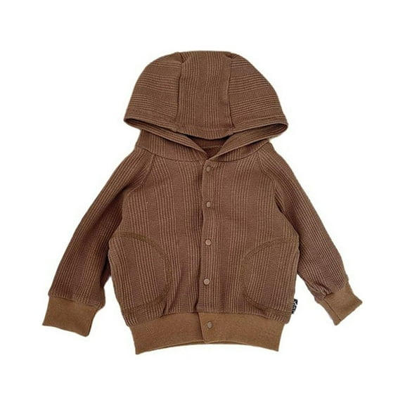 Coerni Baby Girls Boys Solid Knit Sweater Spring Winter Long Sleeve Hooded Cardigan Coat Clothes Kids Warm Sweatshirts