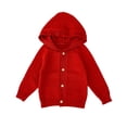 thumbnail image 1 of Coerni Baby Girls Cardigan Solid Knit Long Sleeve Hoodies Button Up Sweaters Soft Comfy Infants Fall Clothes 3-24 Months, 1 of 8