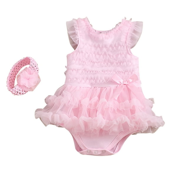 Coerni Baby Girls Carnival Birthday Outfit New Born Lace Tulle Romper Princess Tutu Dress Headband Photo Shoot Clothes