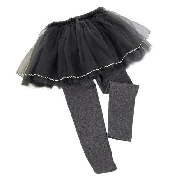 Coerni Baby Girls Footless Leggins Pants with Tutu Ruffle Lace Flower Tutu Skirt Toddler Cotton Pantskirt for 1-7 Years Old