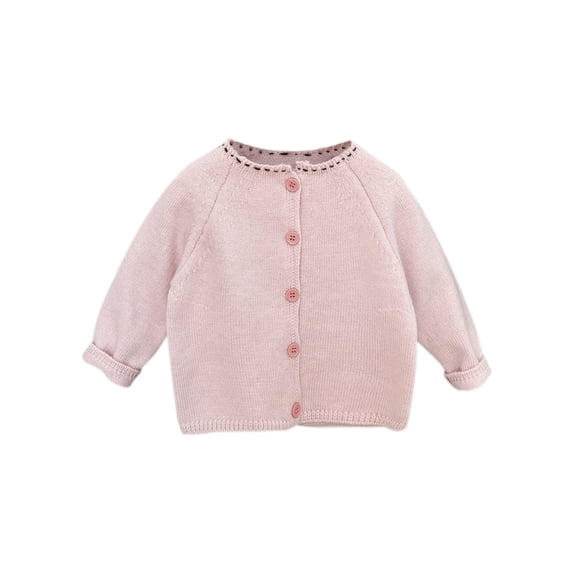 Coerni Baby Knit Cardigan Button Down Chunky Knitwear Suit Girls Crewneck Sweater Toddler Open Front Comfy Warm Outerwear