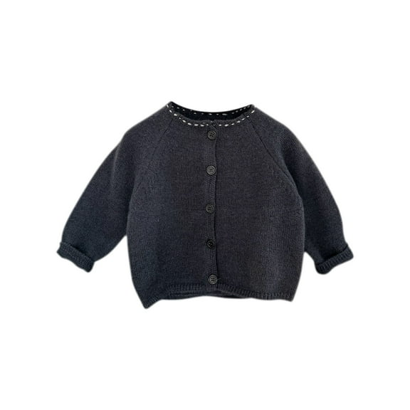 Coerni Baby Knit Cardigan Button Down Chunky Knitwear Suit Girls Crewneck Sweater Toddler Open Front Comfy Warm Outerwear