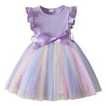 thumbnail image 1 of Coerni Baby Girls Sleeveless Dress Patchwork Tiered Dresses Gradient Tulle Princess Sundress Knit Top Dress with Tulle Hem, 1 of 8