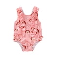 thumbnail image 1 of Coerni Baby Girls Swimsuit One Piece Cute Bathing Suit Ruffle Beach Sleeveless Swimwear Rainbow Quick Dry Swimsuit, 1 of 7