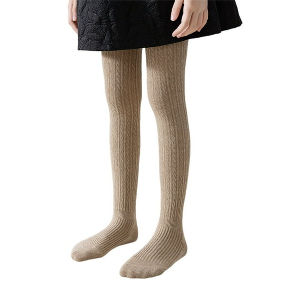 Coerni Baby Girls Tights Cotton Thick Leggings Soft Dance Ballet Footed Tight for Toddler/Little Kid/Big Kid Cable Knit Stocking