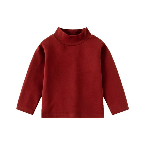 Coerni Baby Girls' and Toddler Long Sleeve Turtleneck Shirts Baby Boys' Cotton Turtleneck Solid Blouse Tops Warm Clothes