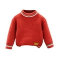 thumbnail image 1 of Coerni Baby Boys Girls Knit Sweaters Toddler Kids Soft Warm Autumn And Winter Pullover Solid Color Round Neck Sweater, 1 of 4