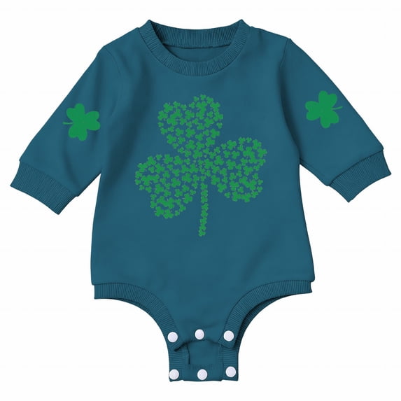 Coerni Baby Onesie Bodysuits 1st Birthday Outfit St Patricks Day Romper Bodysuit Soft Graphic Oversized Button Sweatshirt Jumpsuit