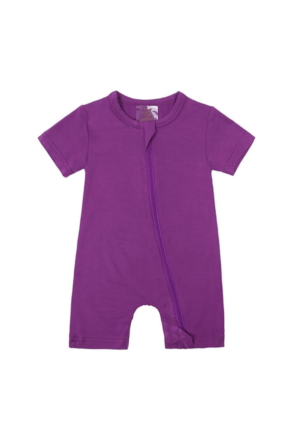 Coerni Baby Summer Fiber Short Sleeved Clothing Female Summer Suit Male Thin Crawling Suit Baby Baby Crawl Suit Bodysuit Toddler 2t