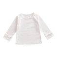thumbnail image 1 of Coerni Baby Toddler Girl Long Sleeve Blouse Kids Solid Color Basic Tee Tops Little Girls Ruffle Cuffs T-Shirt Fashion Clothes, 1 of 4