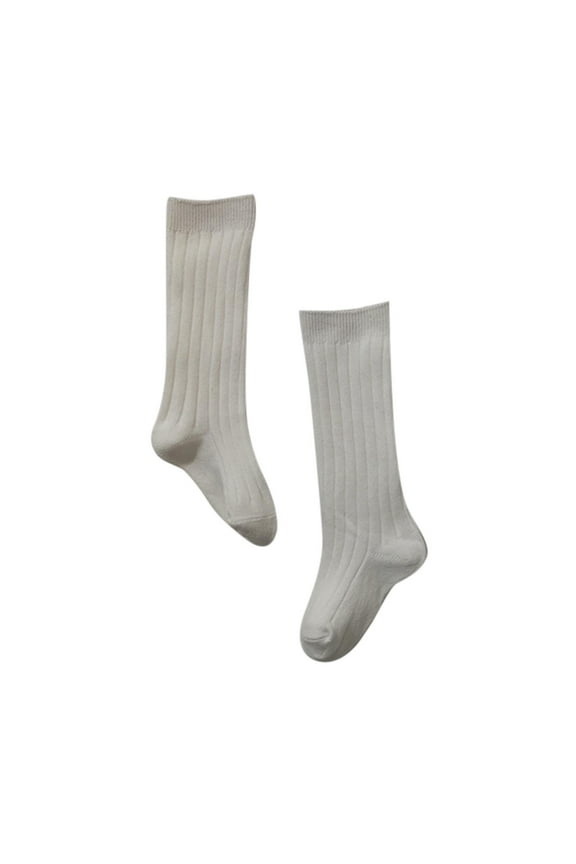 Coerni Baby Toddlers Girls MIddle Socks 1 Pack Bow Ribbed Long Stockings Ruffled Socks School Leggings Low Cut Boy Socks