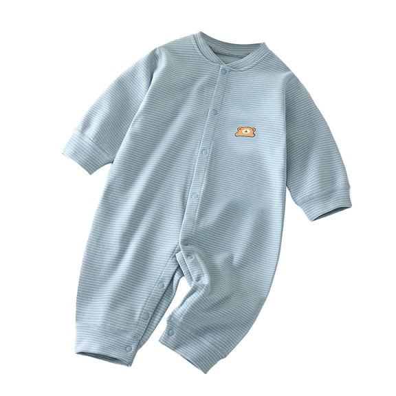 Coerni Baby Velvet Baby Striped Clothing Boneless Crawl Clothing Autumn and Winter New Children Warm Pajamas 24m Boy Romper