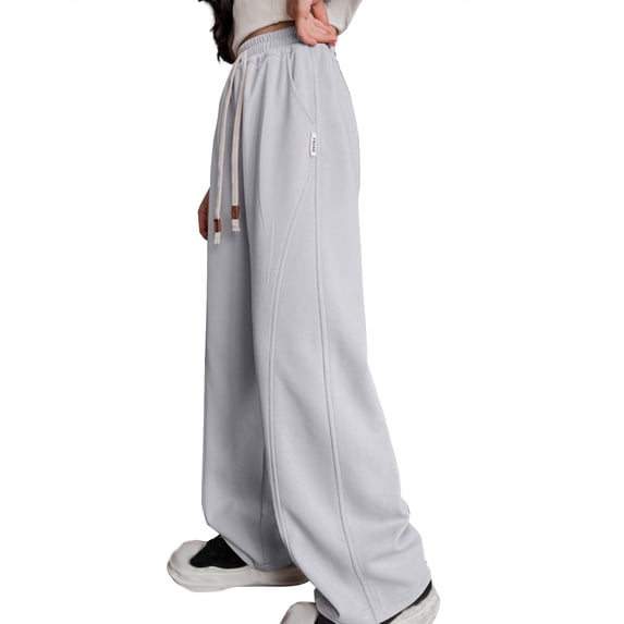 Coerni Baggy Sweatpants for Girls Trendy Oversized Wide Leg Loose 𝐒weat Pants Elastic High Waist Drawstring Skateboard Joggers