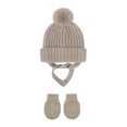 thumbnail image 1 of Coerni Basic Winter Baby Beanie Gloves Boys Girls Knitted Hat Pompom Kids Earflap Hats Warm Toddler Beanie Mittens Set Winter Cap for Baby Boy, 1 of 7