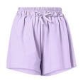 thumbnail image 1 of Coerni Big Kids Girls Cotton Solid Color Shorts Toddler Elastic Waist Bow Sports Shorts Summer Breathable Jogger Shorts, 1 of 3
